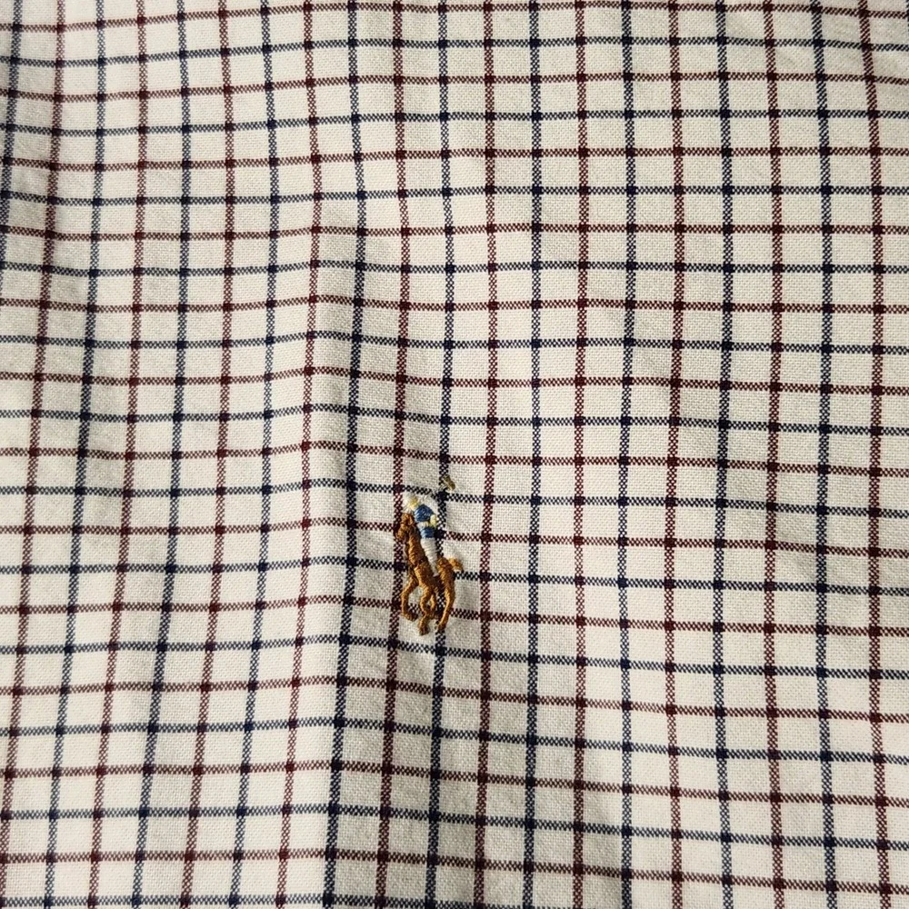 Polo Ralph Lauren Mens Tattersall Check Button Down Shirt White Navy Burgundy XL